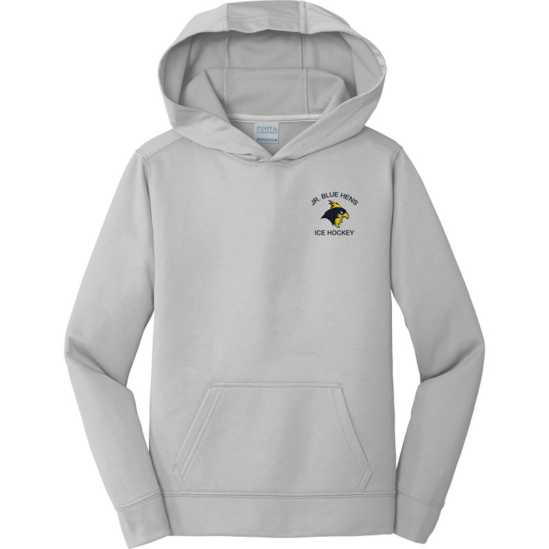 Delaware Jr. Blue Hens Youth Performance Fleece Pullover Hooded Sweatshirt