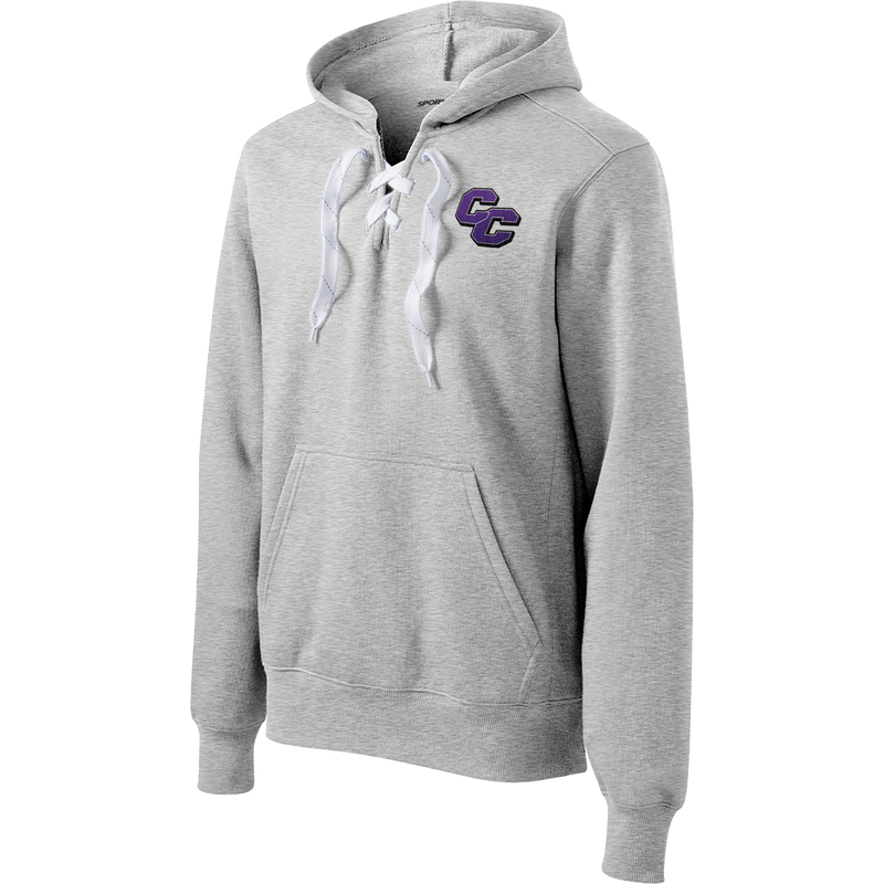 Curry College Lace Up Pullover Hooded Sweatshirt
