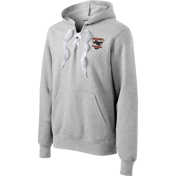 Biggby Bombers Lace Up Pullover Hooded Sweatshirt