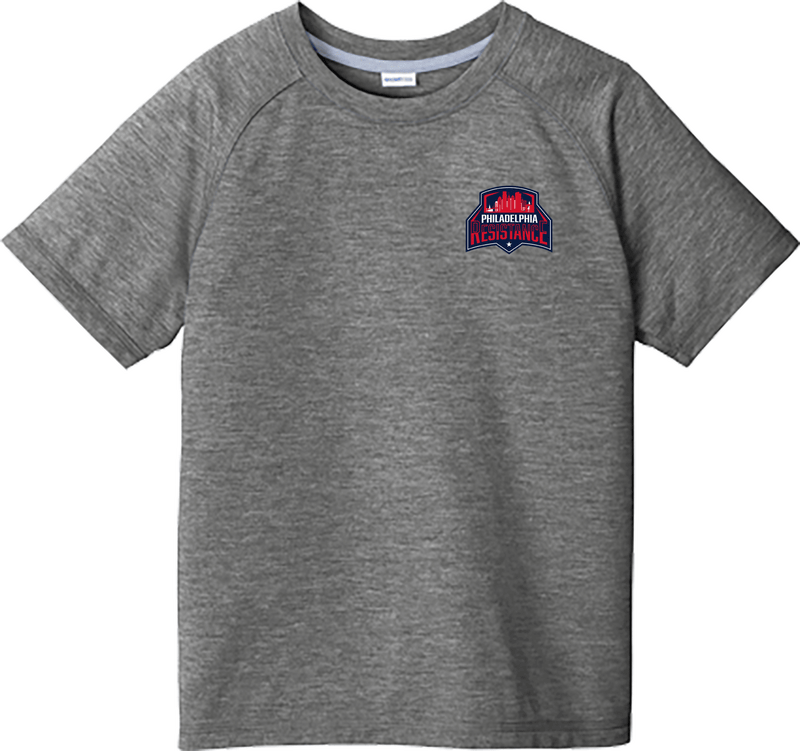 Philadelphia Resistance Youth PosiCharge  Tri-Blend Wicking Raglan Tee